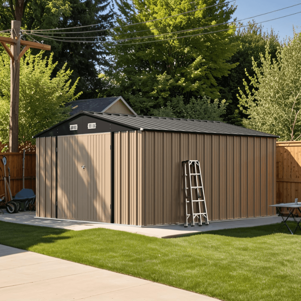 Patiowell 3m x 3.7m Metal Storage Shed 11.1 sq m