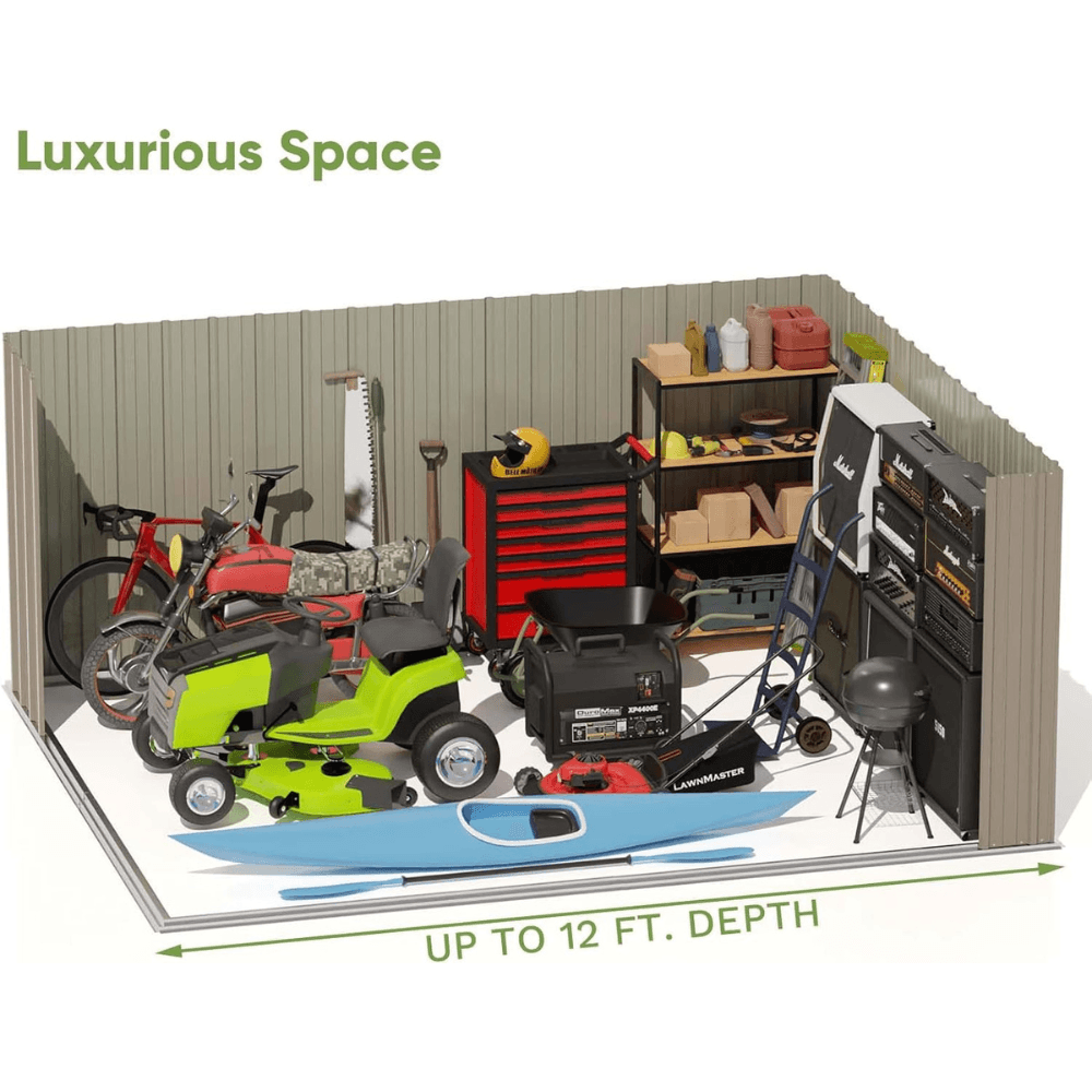 Patiowell 3m x 3.7m Metal Storage Shed 11.1 sq m