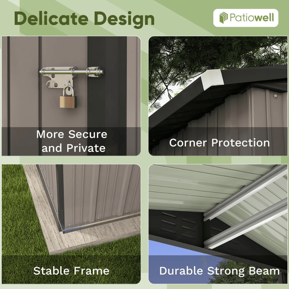 Patiowell Metal Storage Shed 3.05m x 3.66m