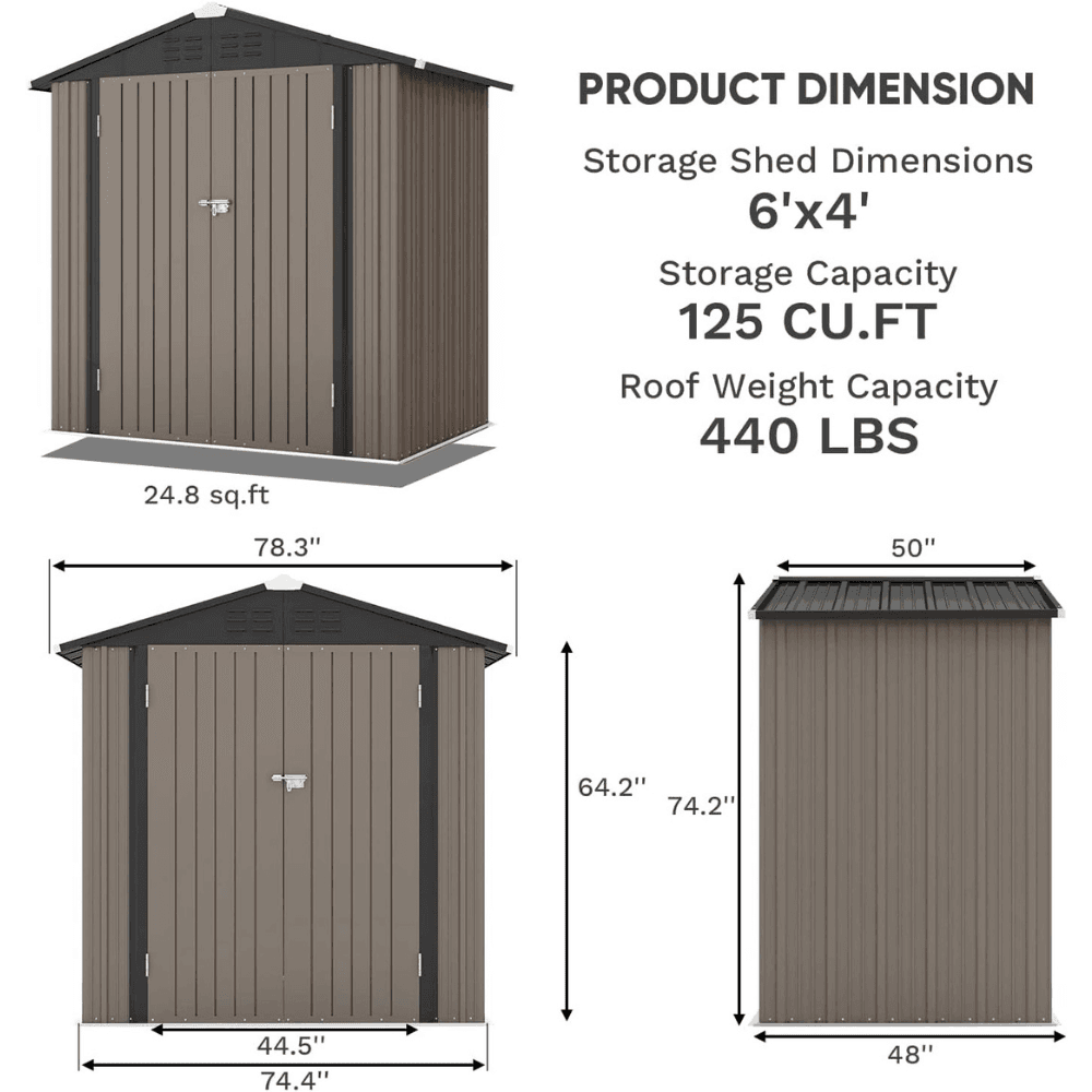 Patiowell Metal Storage Shed 3.05m x 3.66m