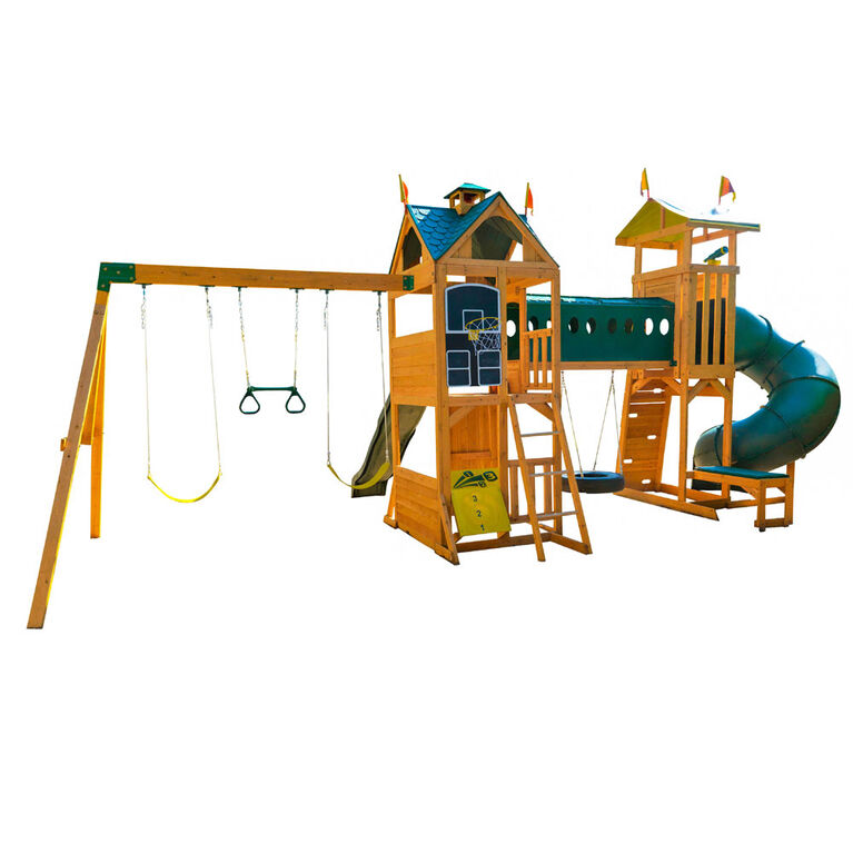 KidKraft Mockingbird View Wooden Swing Set Playset