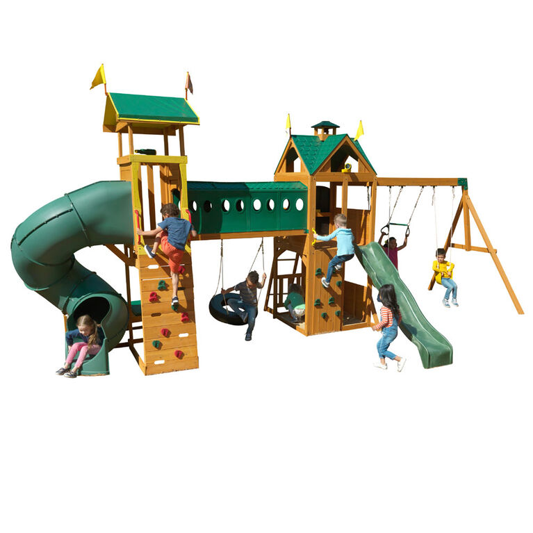 KidKraft Mockingbird View Wooden Swing Set Playset