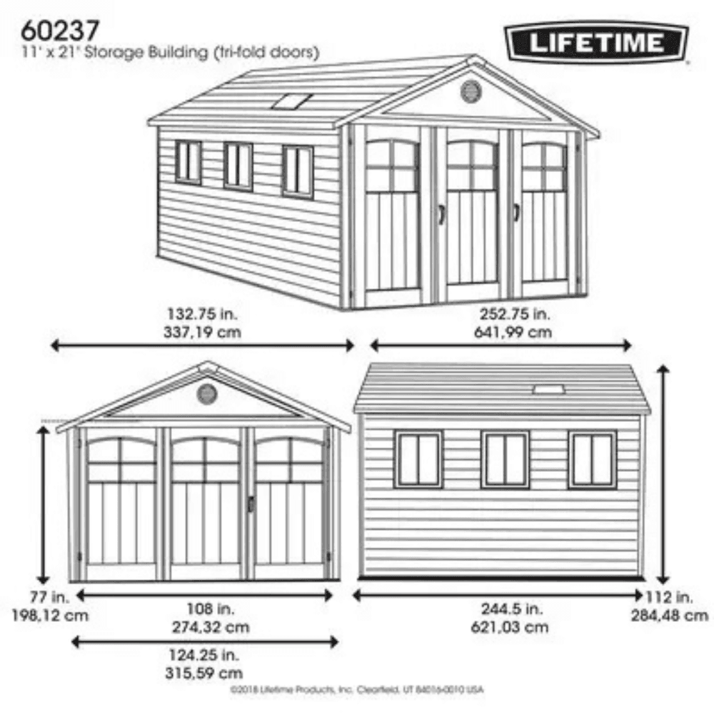 Lifetime 3.4m x 6.4m Storage Garage Kit 60237