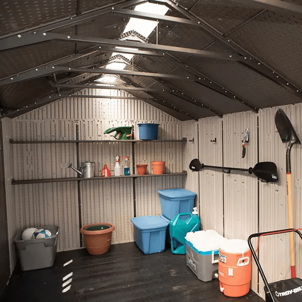 Lifetime Outdoor Storage Shed Dual Entry Tan 2.44m x 5.33m