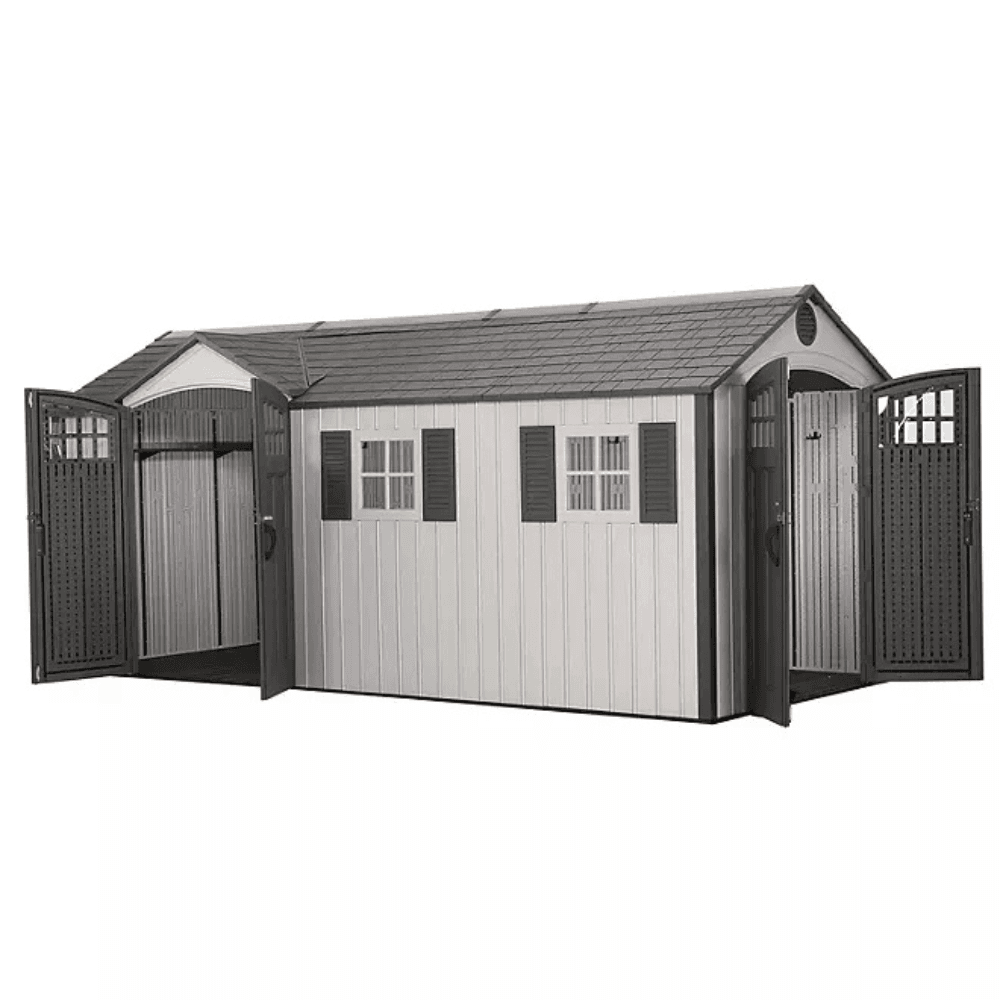 Lifetime Outdoor Storage Shed Dual Entry Tan 2.44m x 5.33m