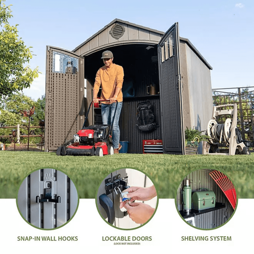Lifetime Rough Cut Outdoor Storage Shed 2.44m x 2.29m