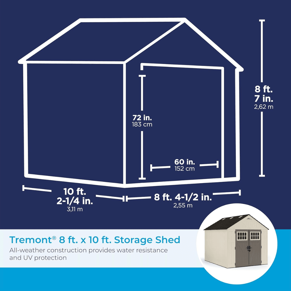 Suncast Tremont BMS8100 Storage Shed 15.5 cu m Resin