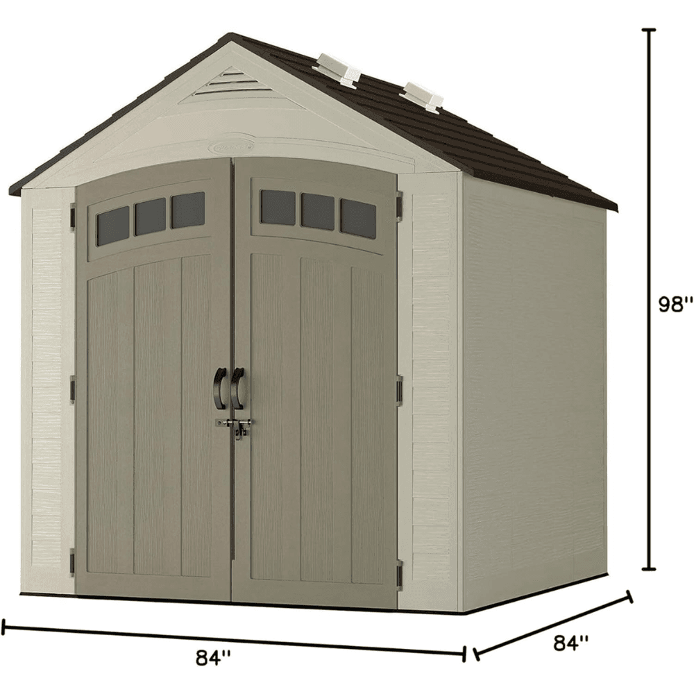 Suncast Vista 2.1m x 2.1m Resin Storage Shed Tan