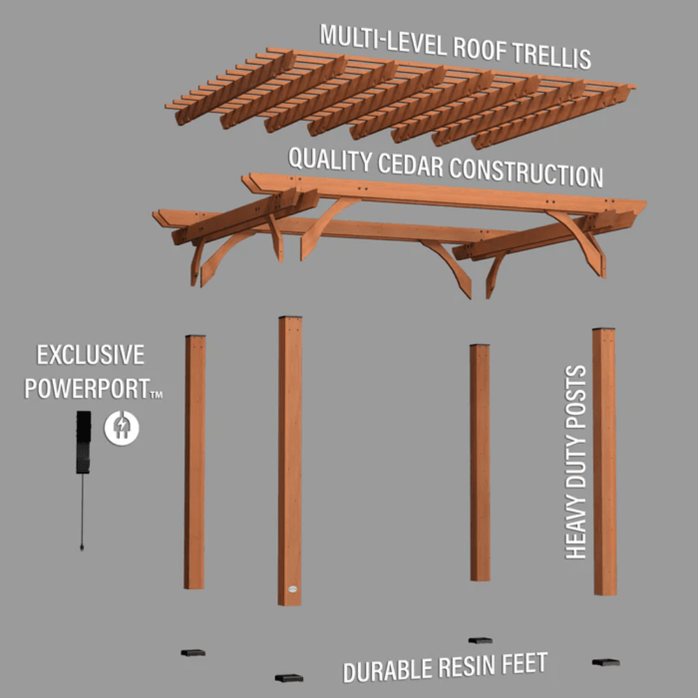 Backyard Discovery Cedar Wood Pergola 3.66m x 3.05m