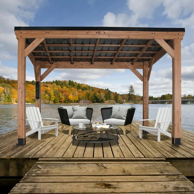 Backyard Discovery Arcadia Wood Gazebo 3.7m x 2.9m