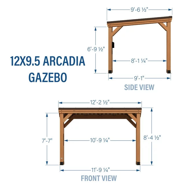 Backyard Discovery Arcadia Wood Gazebo 3.7m x 2.9m