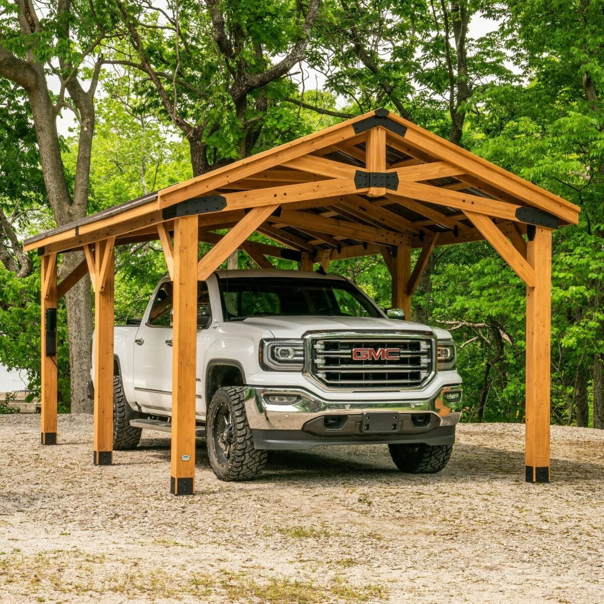 Backyard Discovery Norwood Wood Gazebo Carport 6.1m x 3.7m