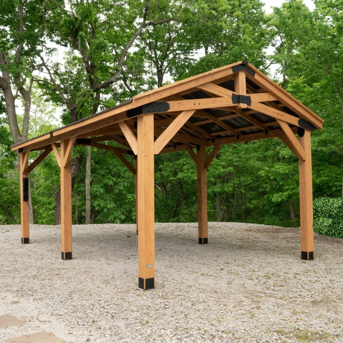 Backyard Discovery Norwood Wood Gazebo Carport 6.1m x 3.7m