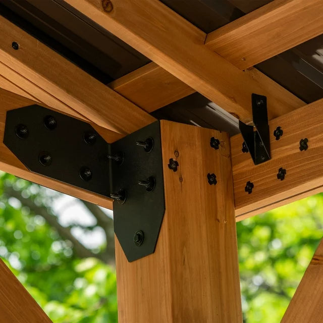 Backyard Discovery Norwood Wood Gazebo Carport 6.1m x 3.7m