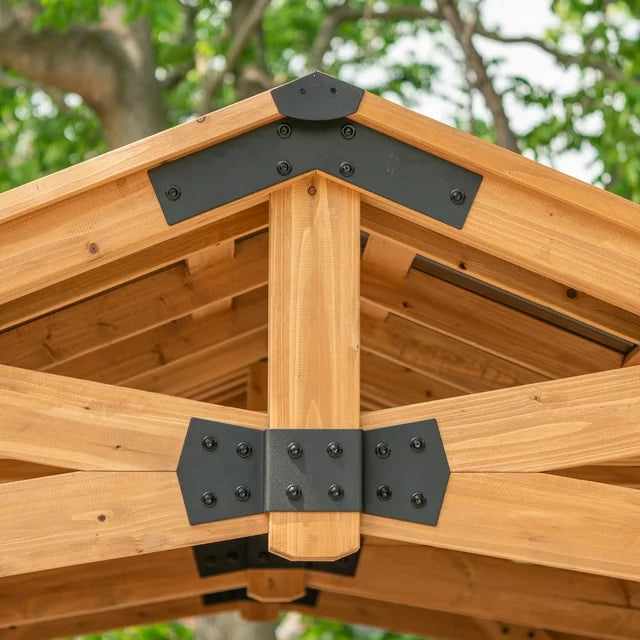 Backyard Discovery Norwood Wood Gazebo Carport 6.1m x 3.7m