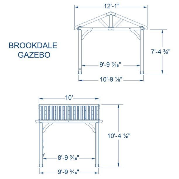 Backyard Discovery Brookdale Wooden Gazebo 3.7m x 3.1m