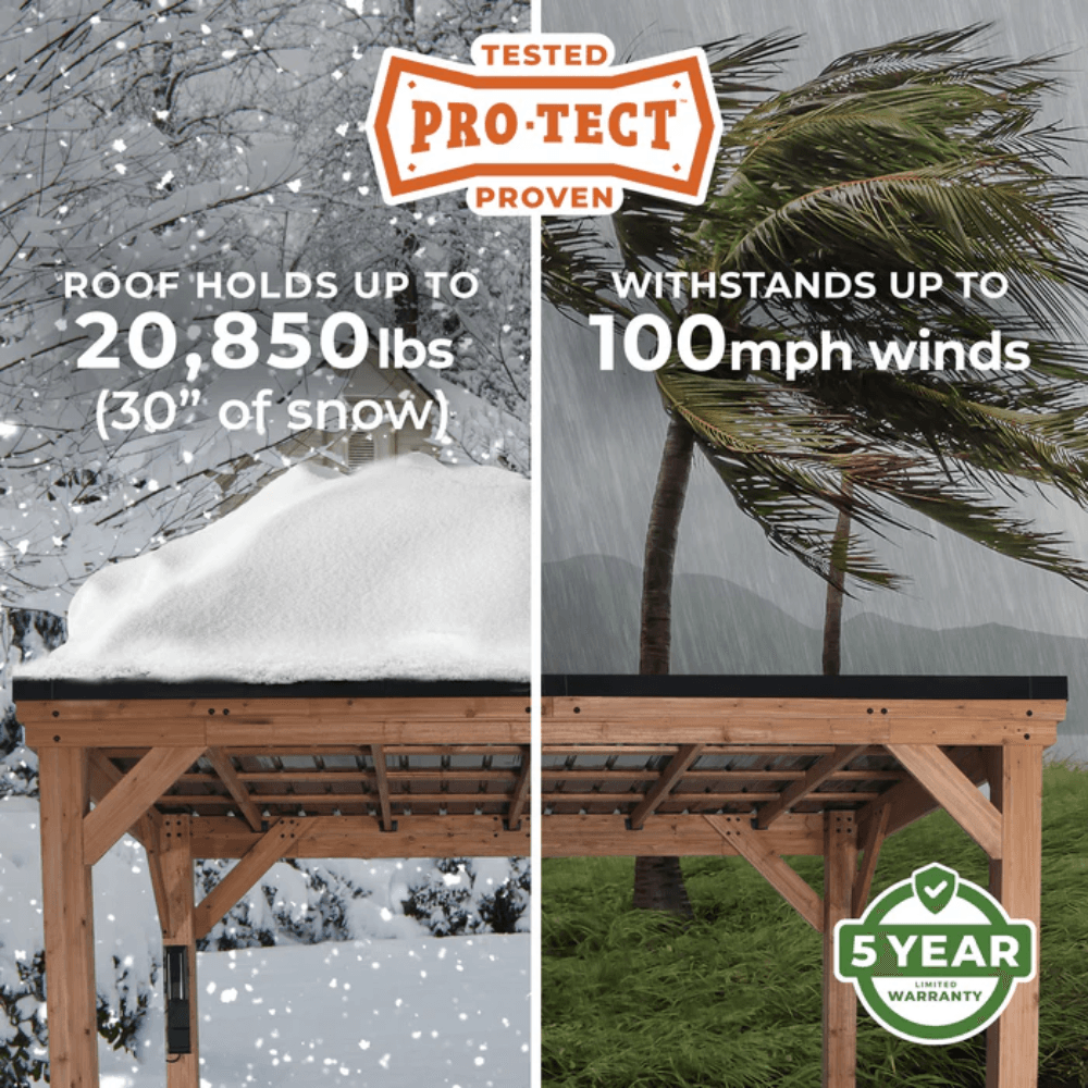Backyard Discovery Kingsport Cedar Wood Carport 6.1m x 6.1m