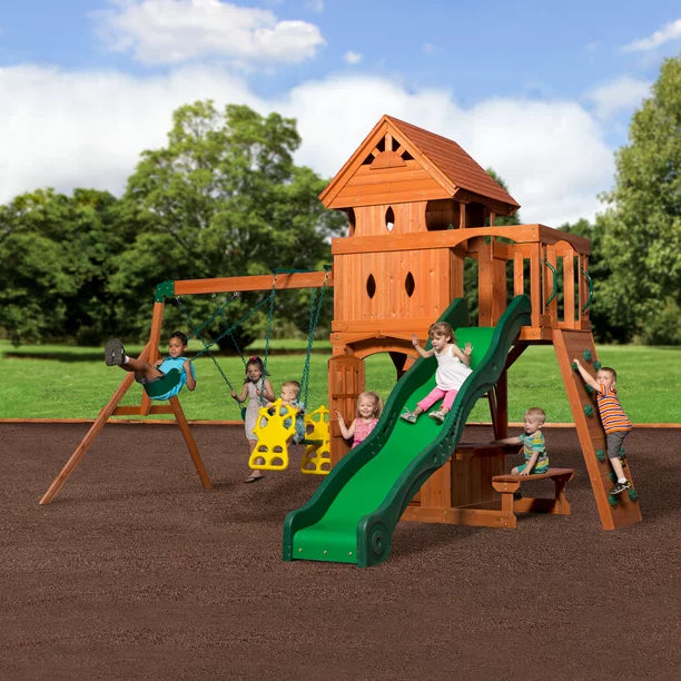 Backyard Discovery Monterey Wooden Swing Set 3m Slide