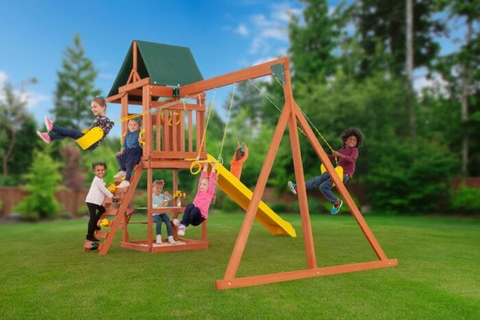 Creative Cedar Designs Cedar Cottage Wooden Swing Set 4.1m x 3.5m