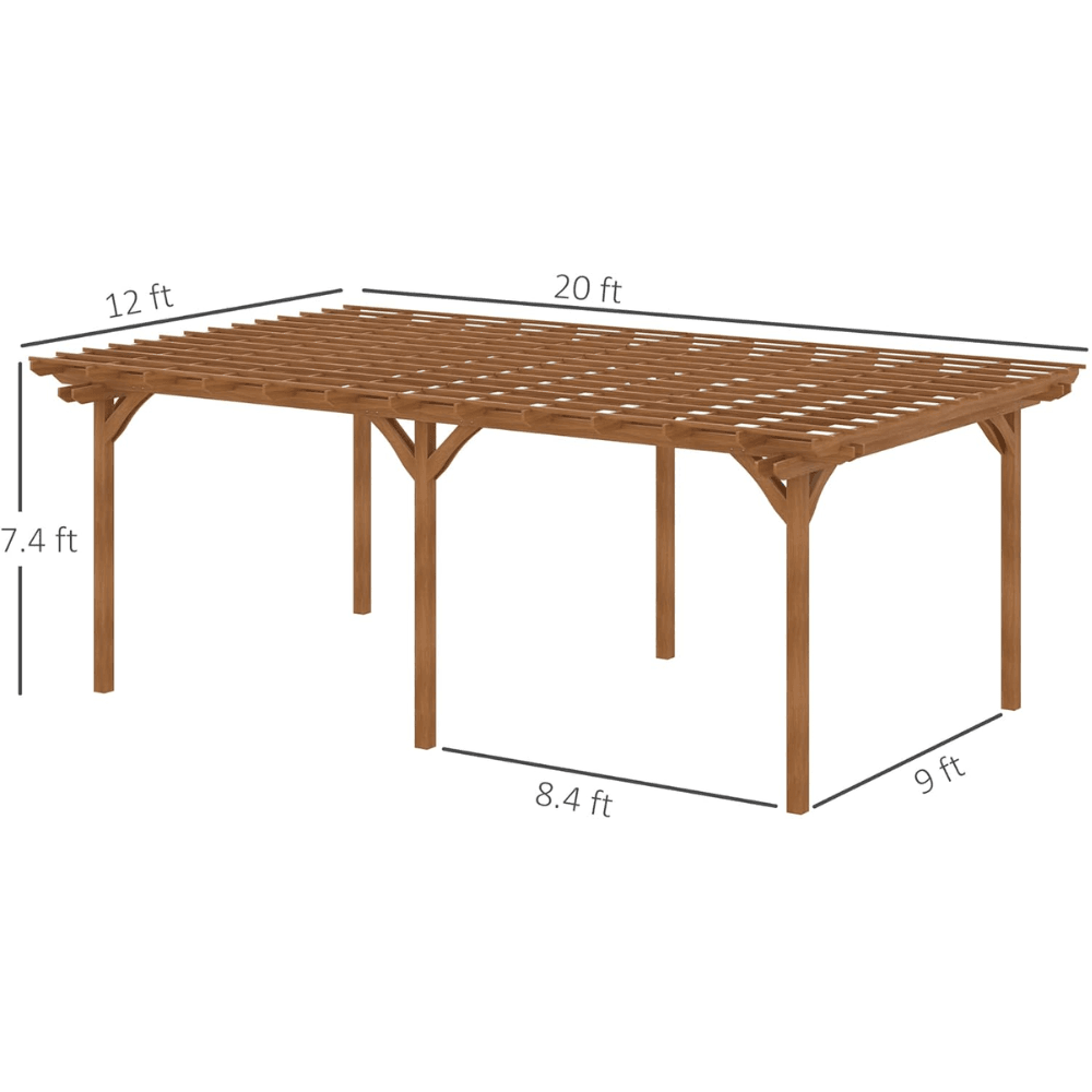 Outsunny DIY Deck Outdoor Wood Pergola 3.66m x 6.1m