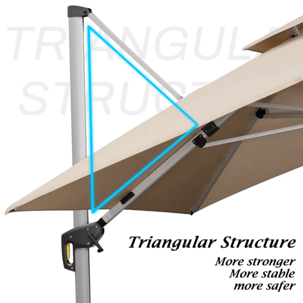 PURPLE LEAF Double Top Deluxe Solar LED Patio Umbrella