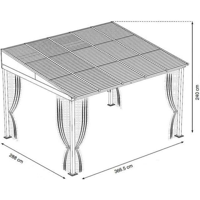 Sojag 500-9165470 Portland No. 53 Wall Gazebo 3.05m x 3.66m
