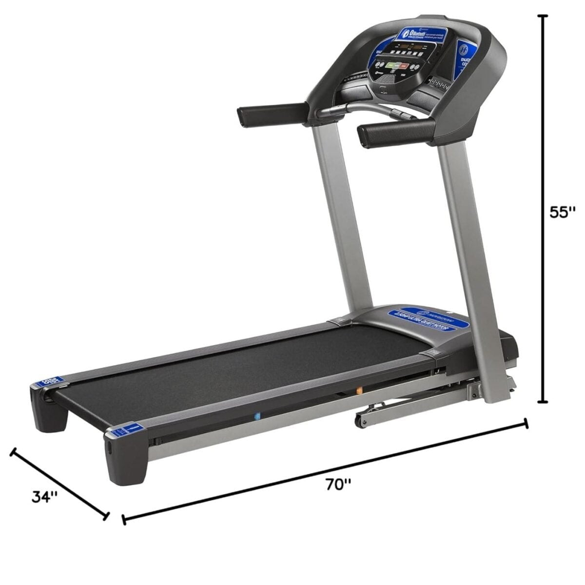 Horizon Fitness T101 Treadmill 177.8cm x 86.4cm