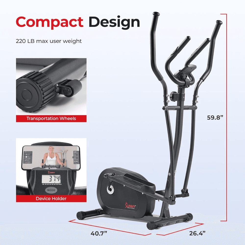 Sunny Health & Fitness Programmable Magnetic Elliptical 42kg