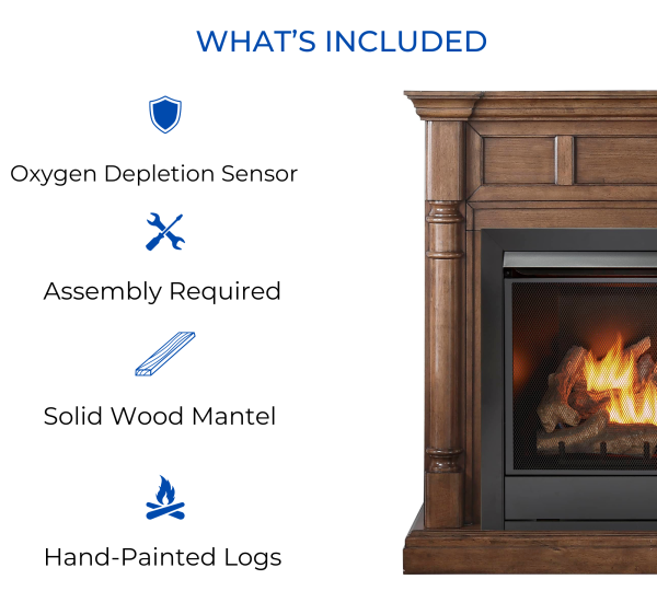 Duluth Forge FDI32R-M-WN Ventless Gas Fireplace 1.4m x 54.6cm