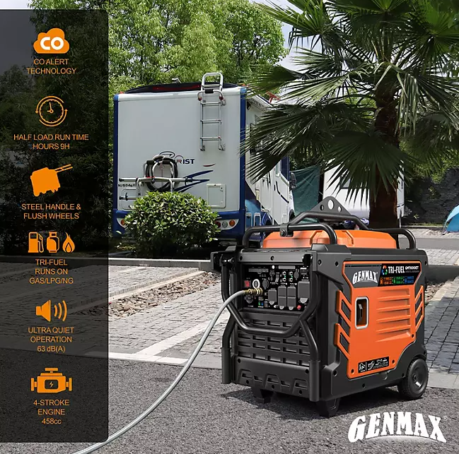 Genmax 11000W Tri-Fuel Portable Inverter Generator