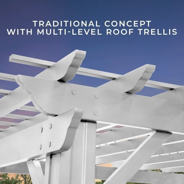 Hawthorne Traditional Steel Pergola 4.3m x 3.7m