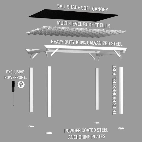 Hawthorne Traditional Steel Pergola 4.3m x 3.7m