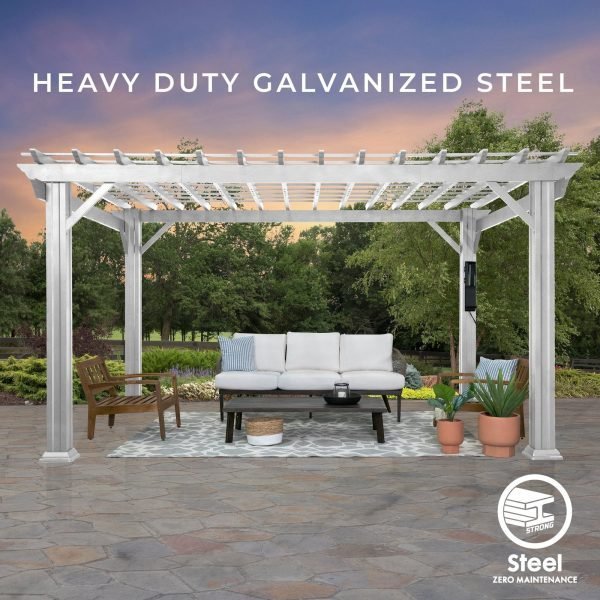 Hawthorne Traditional Steel Pergola 4.3m x 3.7m