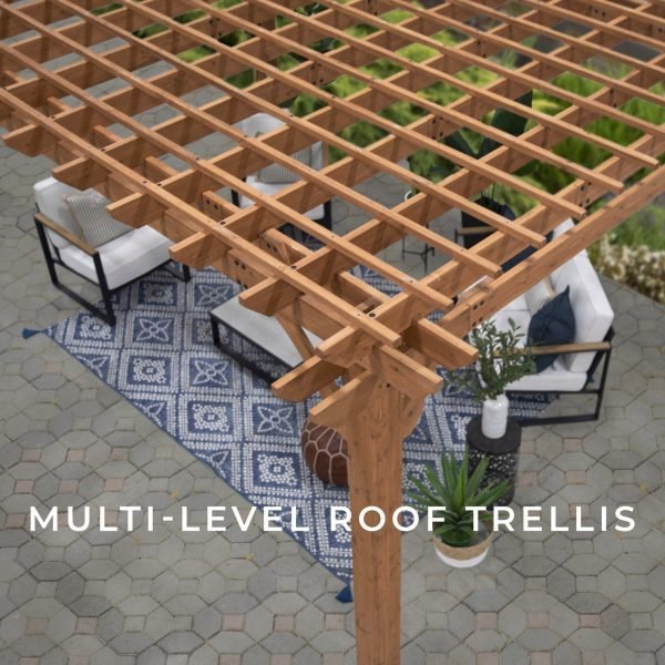 Beaumont Cedar Wood Pergola 4.3m x 3.7m