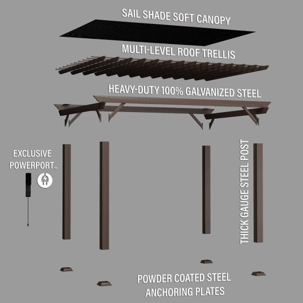 Ashford Traditional Steel Pergola 4.3m x 3.7m