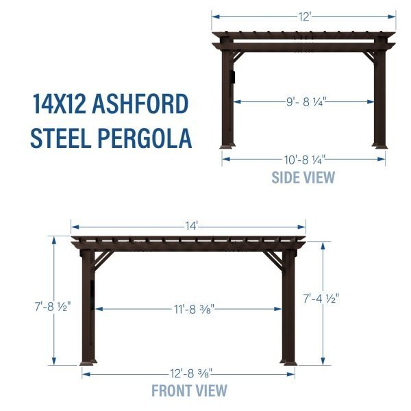 Ashford Traditional Steel Pergola 4.3m x 3.7m