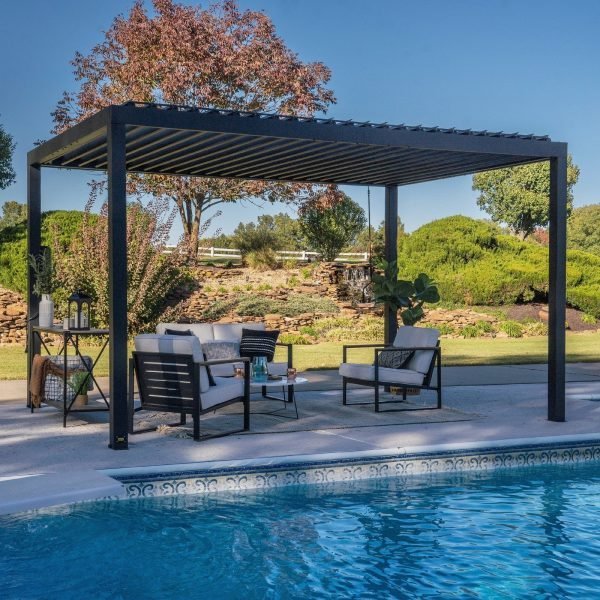 Somerville Pergola Barnwood Stain 4.3m x 3m
