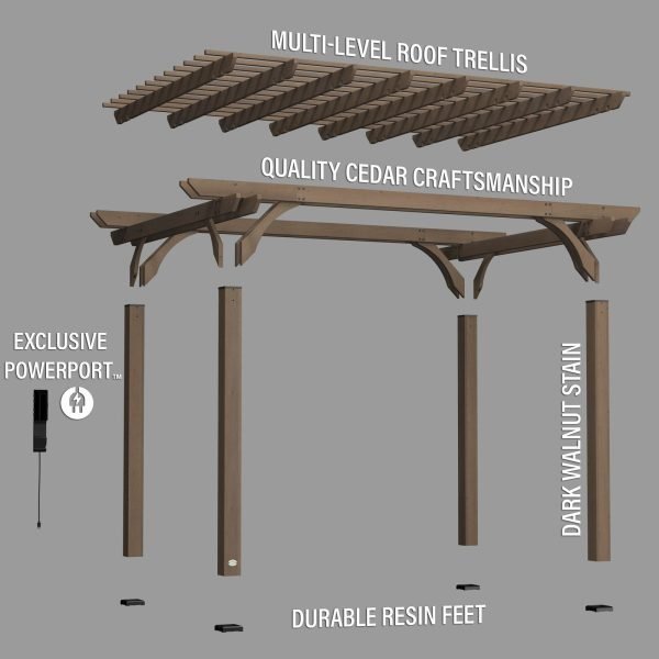 Somerville Pergola Barnwood Stain 4.3m x 3m