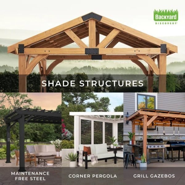 Backyard Discovery Arlington 3.7m x 3.7m Wood Gazebo