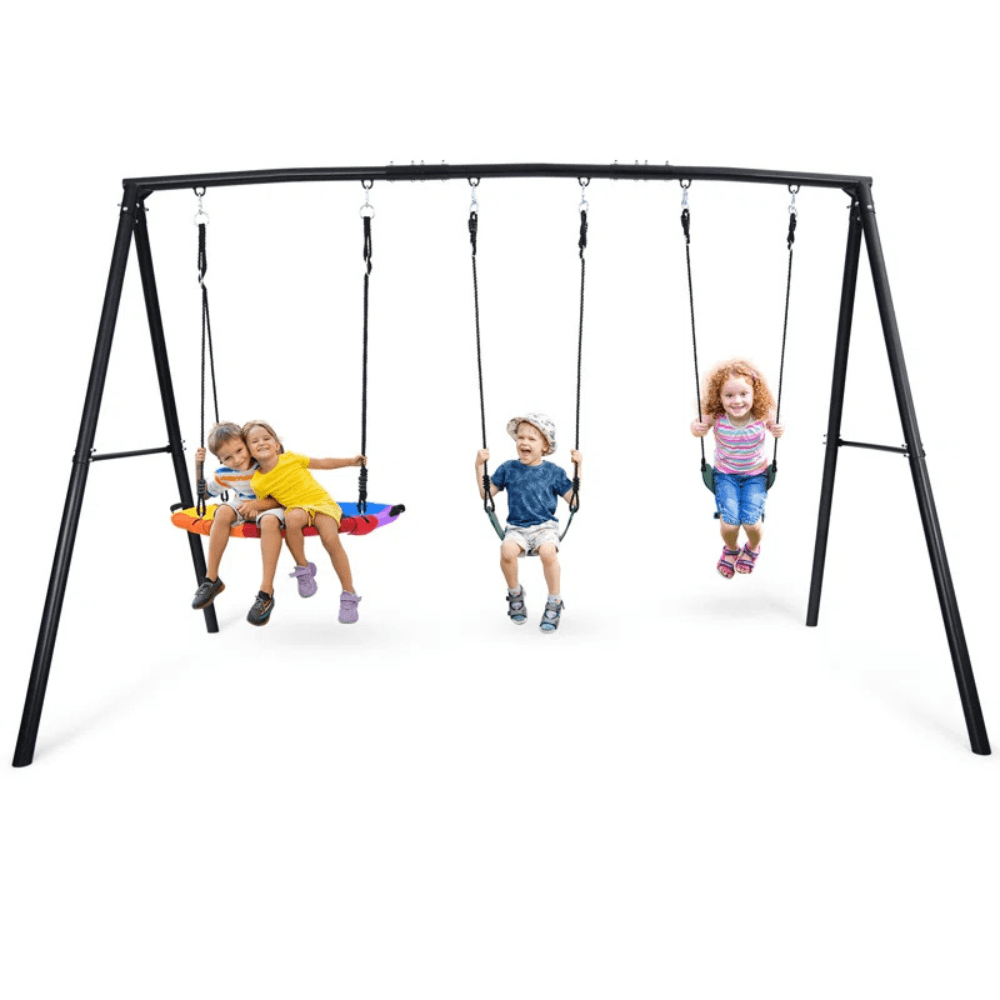 Klokick Metal Swing Set with 3 Swings 180.3cm