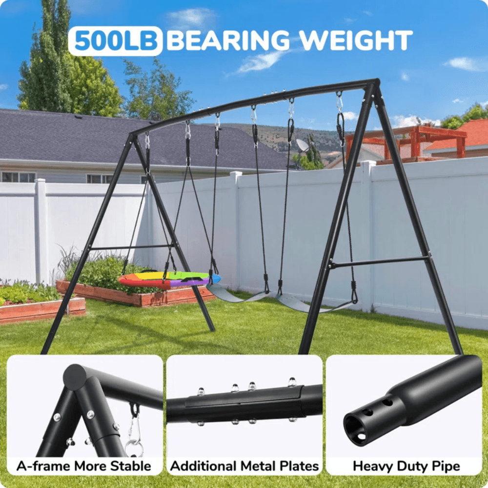 Klokick Metal Swing Set with 3 Swings 180.3cm