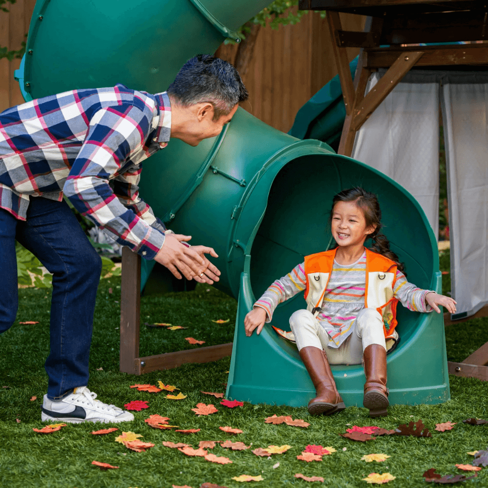 Ranger Retreat Wooden Playset With Tube Slide