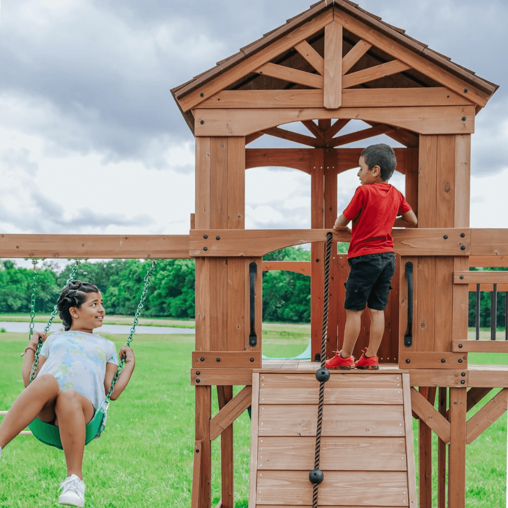 Sterling Point Wooden Outdoor Swing Set Playset