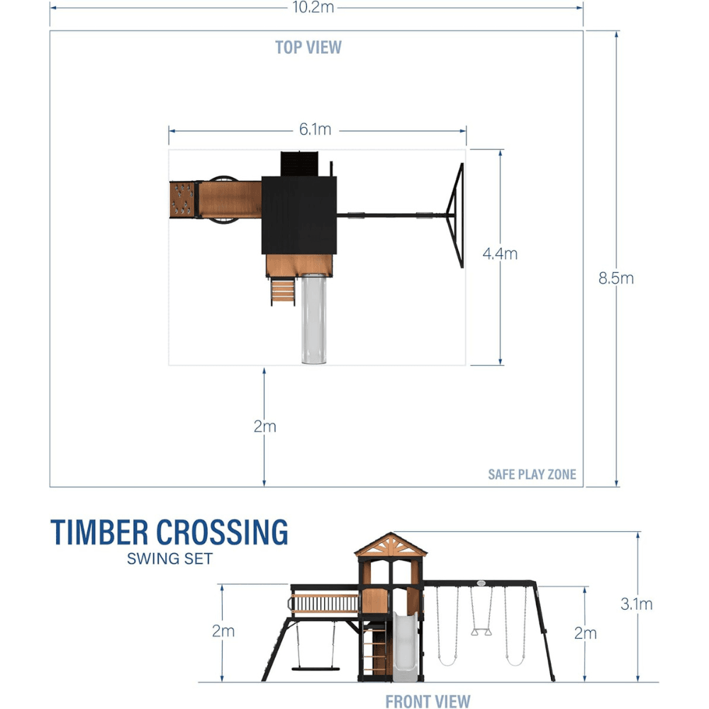 Backyard Discovery Timber Crossing Wooden Swing Set