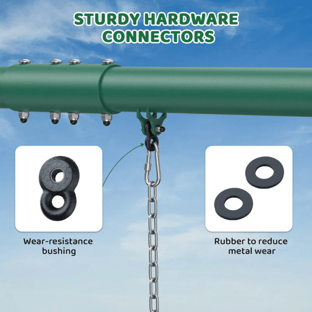 Heavy Duty Metal Swing Set 4m x 3m x 2.9m