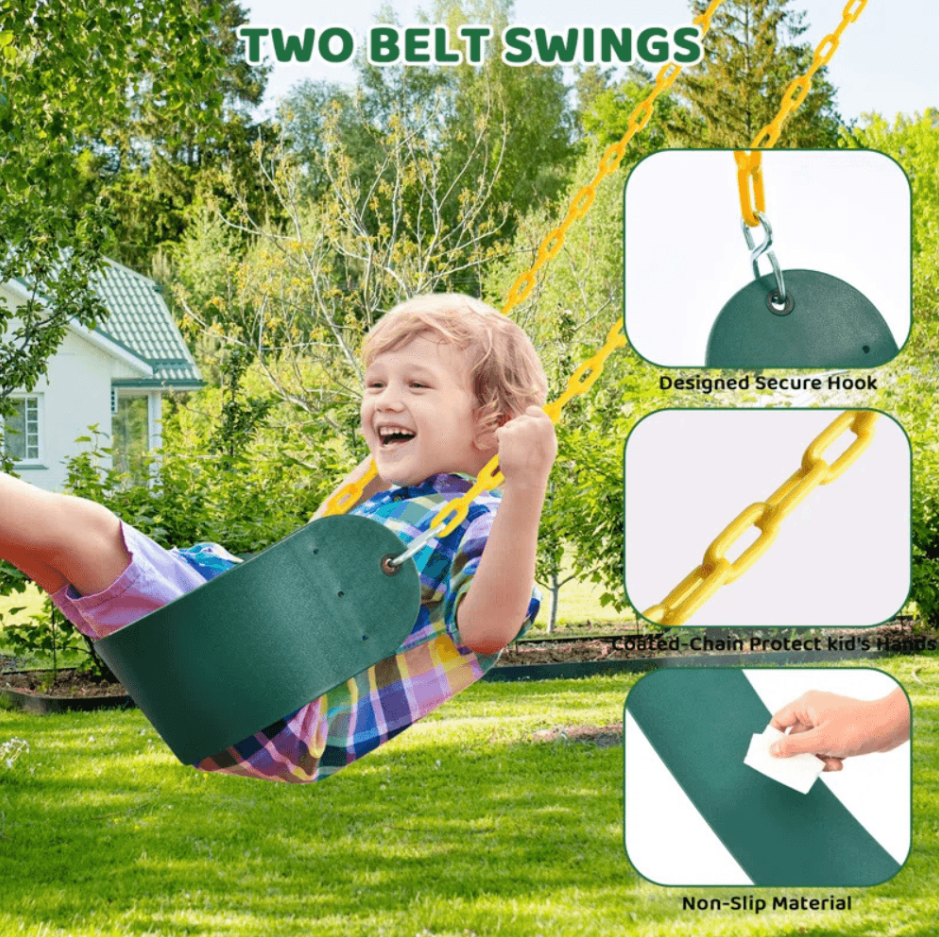 Heavy Duty Steel Swing Set Playset 3m x 2m x 2.2m