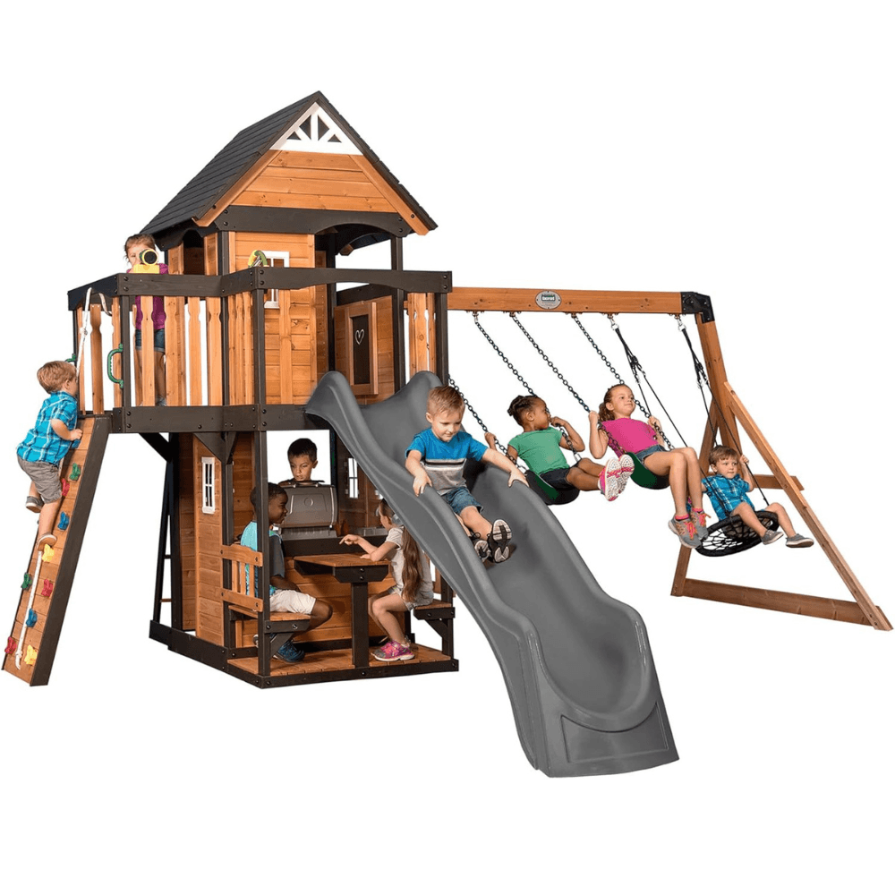 Canyon Creek All Cedar Wooden Swing Set Playset
