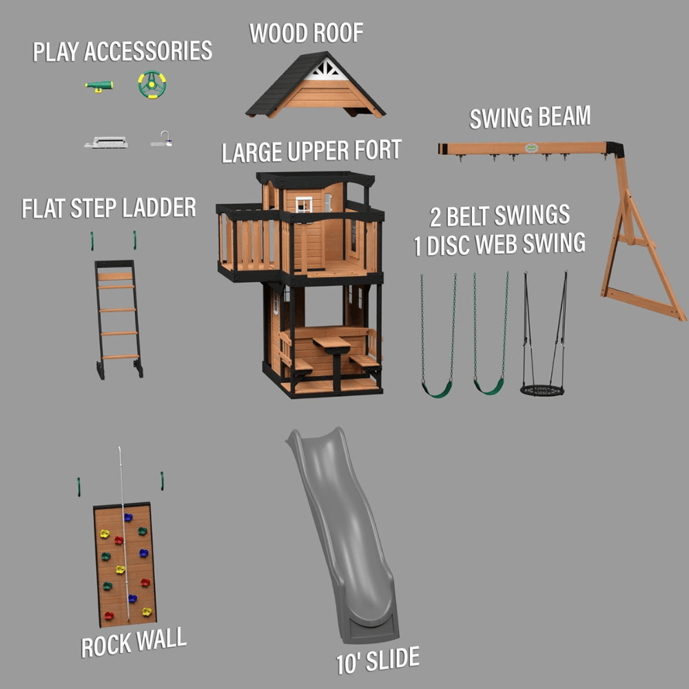 Canyon Creek All Cedar Wooden Swing Set Playset