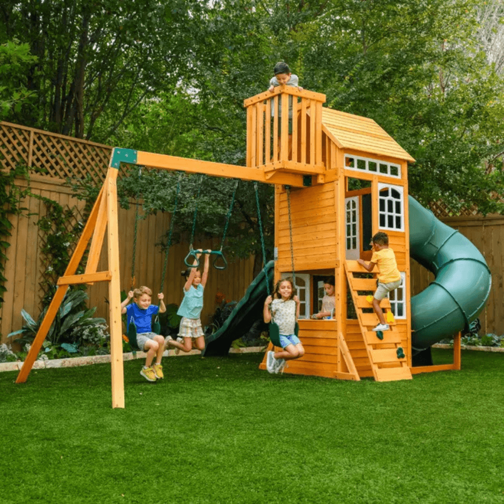 KidKraft Ridgemoor Perch Wooden Swing Set Playset