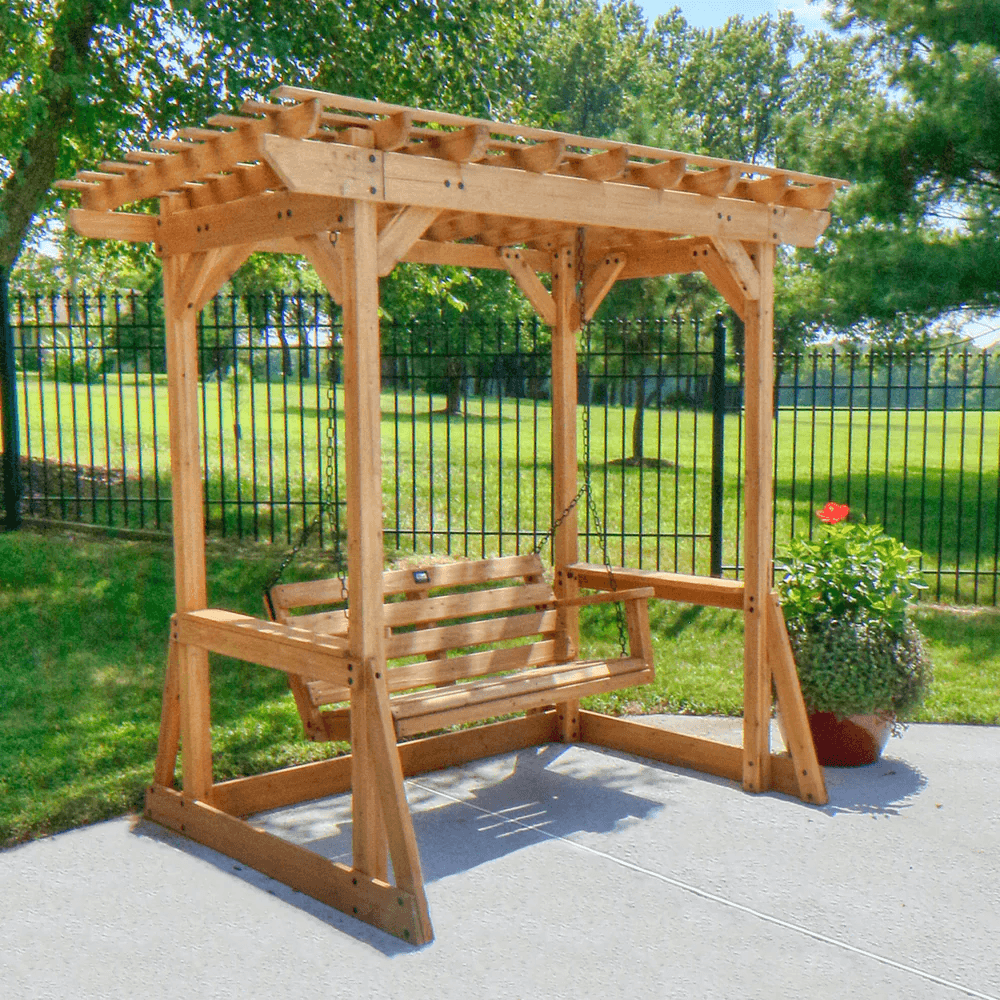Backyard Discovery Callahan Cedar Wood Pergola Swing Bench